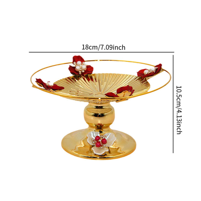 Crofta Fruit Bowl Retro Dessert Display Plate for Household Coffee Table Restaurant Hollow design