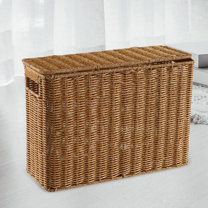 Crofta Magazine Basket Storage Bins Narrow Basket Bin for Bathroom Clothing Kitchen S