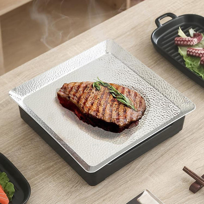 Crofta Japanese Barbecue Grill Steak Pan Tabletop Grill for Wedding Catering Dining 22cmx22cm