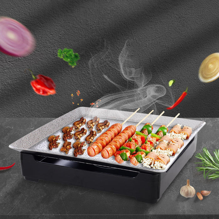 Crofta Japanese Barbecue Grill Steak Pan Tabletop Grill for Wedding Catering Dining 22cmx22cm