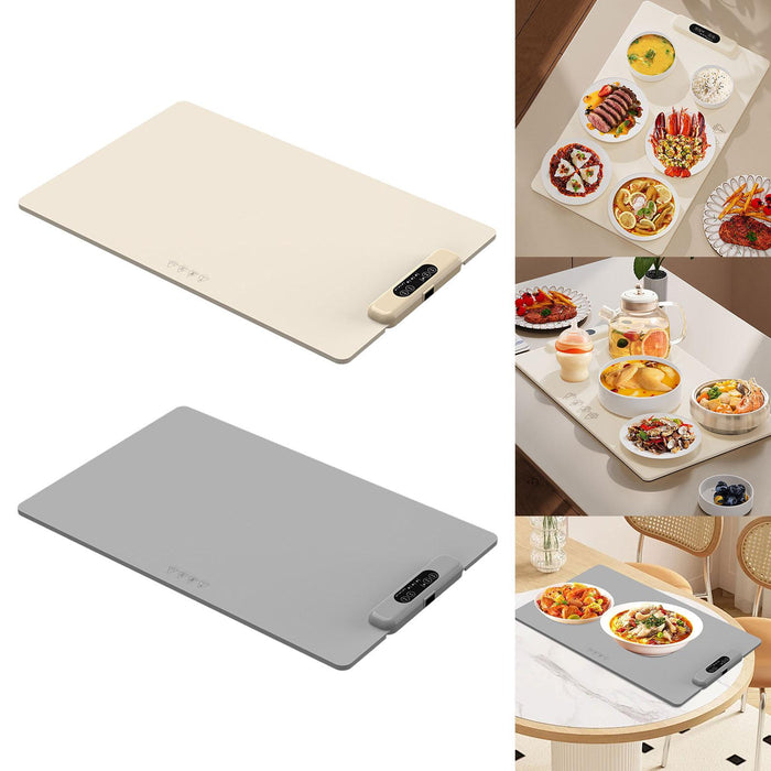 Crofta Electric Warming Tray Folding Food Warmer Plate for Catering Dinners Buffets cream white