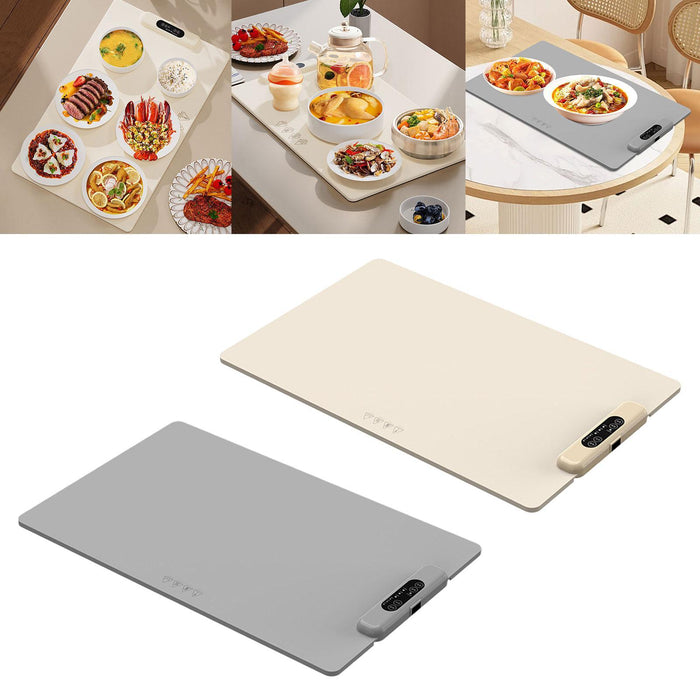 Crofta Electric Warming Tray Folding Food Warmer Plate for Catering Dinners Buffets cream white