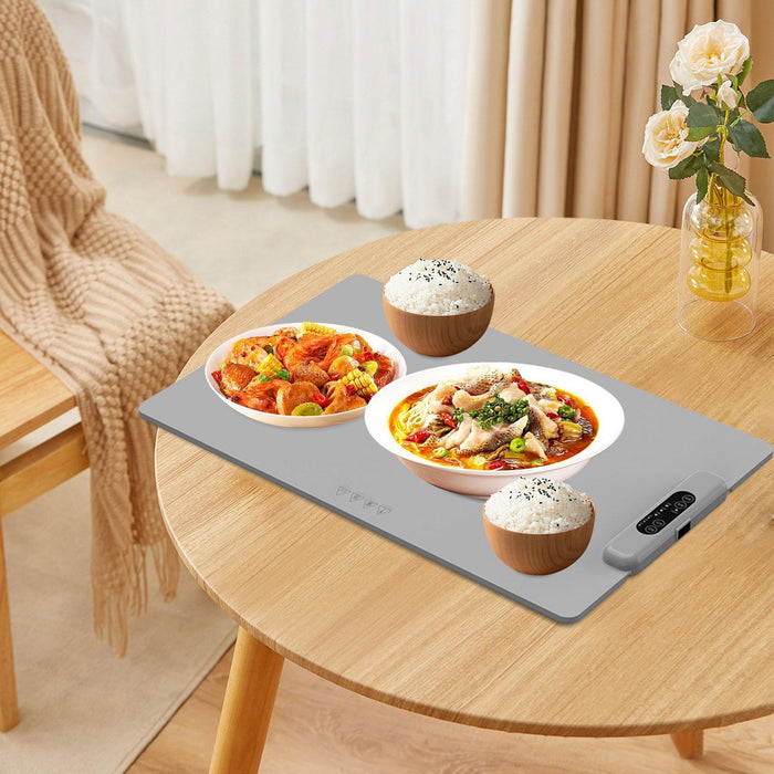 Crofta Electric Warming Tray Folding Food Warmer Plate for Catering Dinners Buffets gray