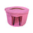 Crofta Hat Box Portable Foldable Round Hat Carrier Case for Hats Closet Living Room Pink