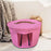 Crofta Hat Box Portable Foldable Round Hat Carrier Case for Hats Closet Living Room Pink