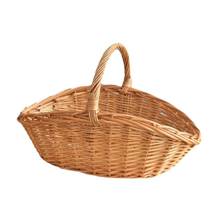 Crofta Woven Picnic Basket Containers Easter Candy Basket Hand Woven Made Storage Basket S