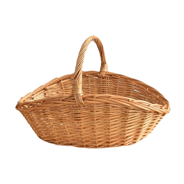 Crofta Woven Picnic Basket Containers Easter Candy Basket Hand Woven Made Storage Basket S