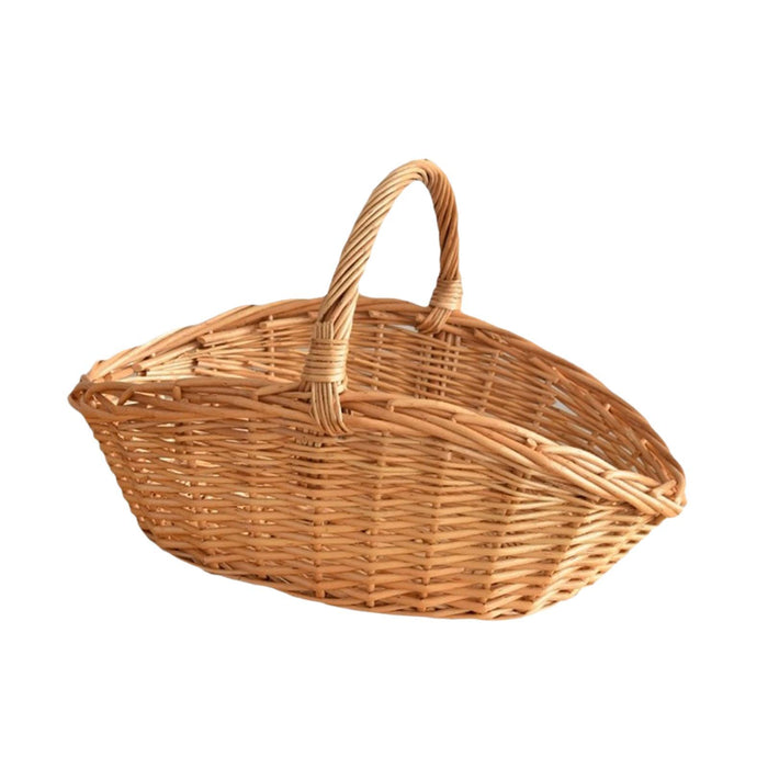 Crofta Woven Picnic Basket Containers Easter Candy Basket Hand Woven Made Storage Basket S