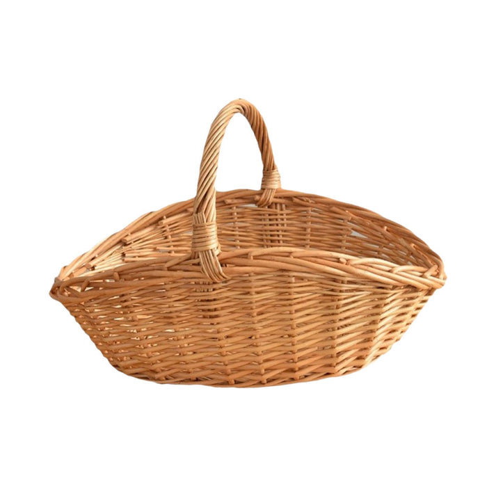 Crofta Woven Picnic Basket Containers Easter Candy Basket Hand Woven Made Storage Basket S