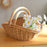 Crofta Woven Picnic Basket Containers Easter Candy Basket Hand Woven Made Storage Basket S