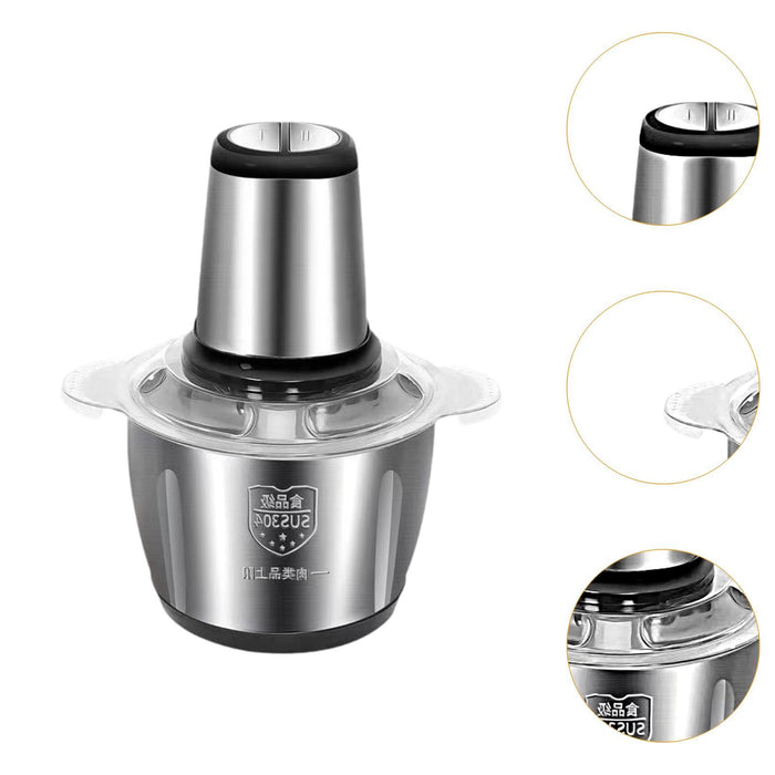 Crofta Veggie Chopper Stainless Steel Bowl Garlic Blender for Baby Food Fish Garlic 2L