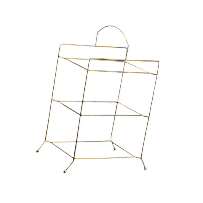 Crofta Kitchen Storage Shelf Freestanding Stainless Steel Kitchen Counter Rack Gold 3 Tier 27.5x17x32cm