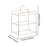 Crofta Kitchen Storage Shelf Freestanding Stainless Steel Kitchen Counter Rack Gold 3 Tier 31x18x32cm