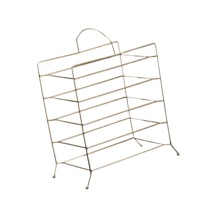 Crofta Kitchen Storage Shelf Freestanding Stainless Steel Kitchen Counter Rack Gold 5 Tier 31x18x32cm