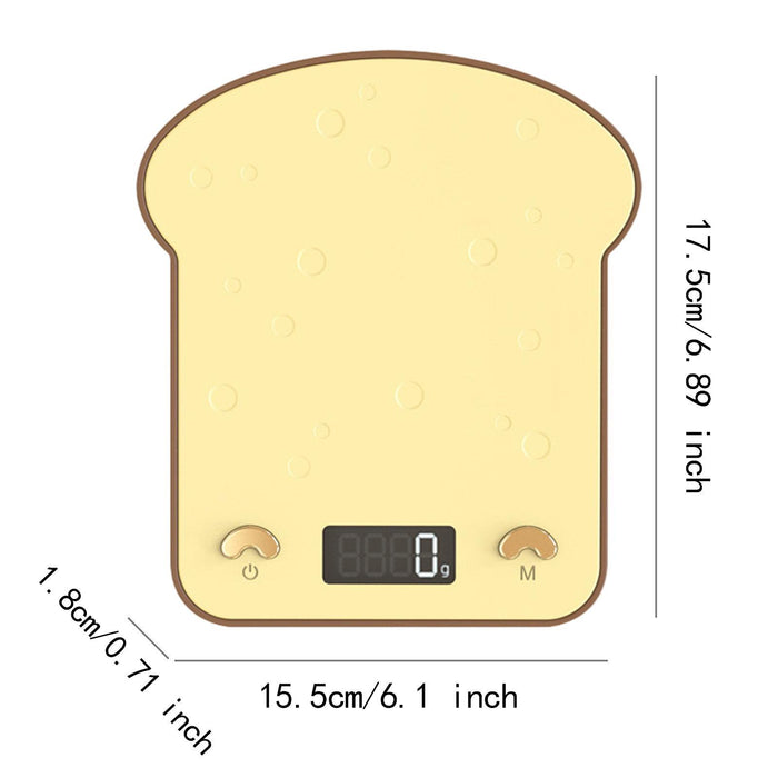 Crofta Creative Toast Shaped Bread Scale Kitchen Scale for Bakery Household Kitchen