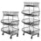 Crofta Fruit Basket for Kitchen with Wheel Multi Tier Storage Container for Pantry 3 layers