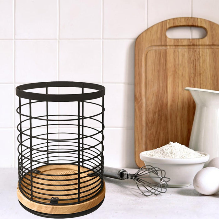 Crofta Rotating Utensil Holder Utensil Storage Organizer for Home Farmhouse Counter