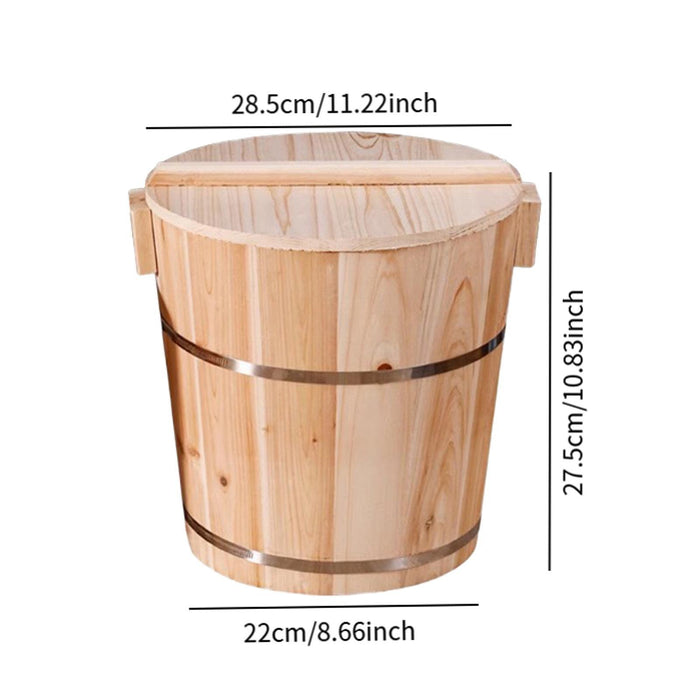 Crofta Wooden Rice Steamer Rice Storage Container for Dumpling Restaurant Household Medium