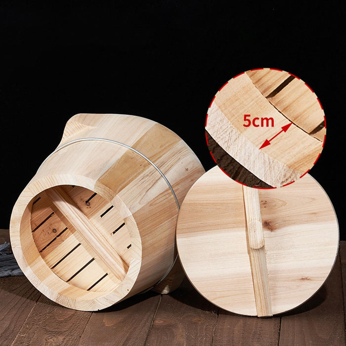 Crofta Wooden Rice Steamer Rice Storage Container for Dumpling Restaurant Household Medium