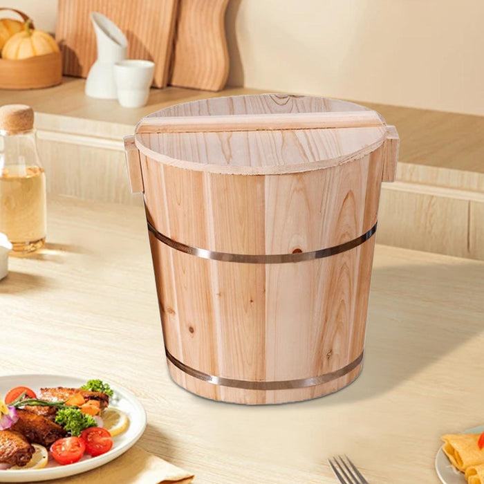 Crofta Wooden Rice Steamer Rice Storage Container for Dumpling Restaurant Household Large