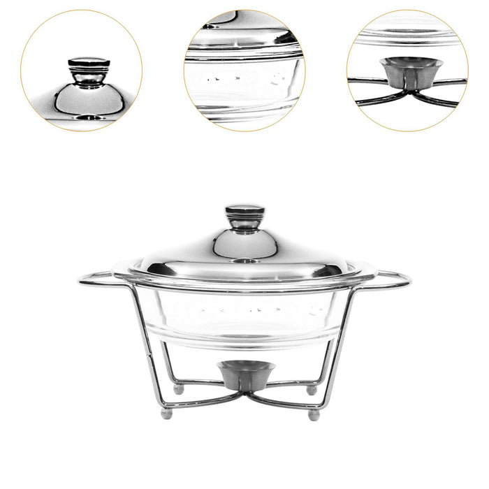 Crofta Chafing Dish for Buffet 2L Chafers for Catering for Chafing Dinners Catering Argent