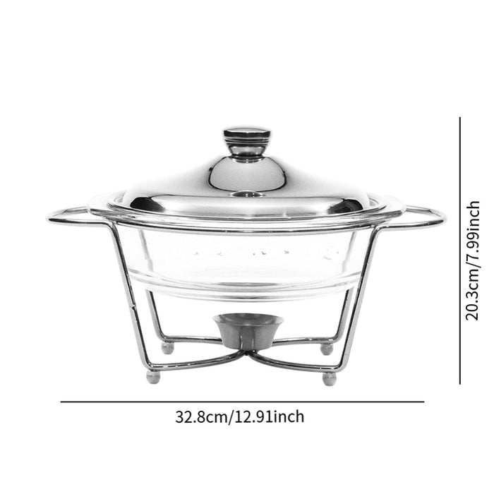 Crofta Chafing Dish for Buffet 2L Chafers for Catering for Chafing Dinners Catering Argent