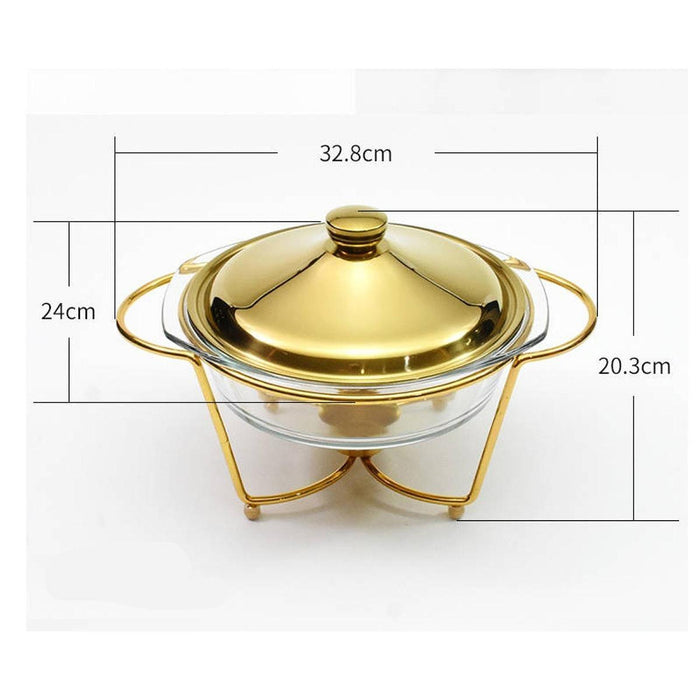 Crofta Chafing Dish for Buffet 2L Chafers for Catering for Chafing Dinners Catering Gold