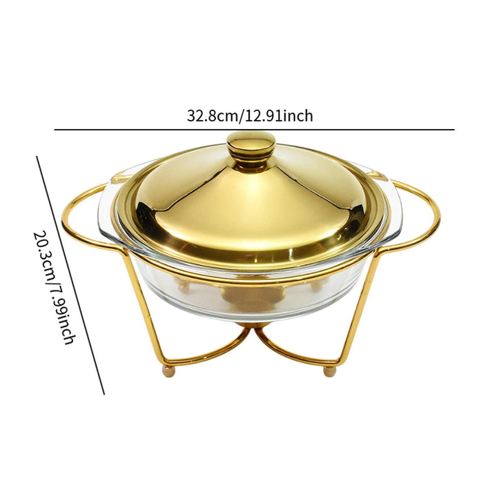 Crofta Chafing Dish for Buffet 2L Chafers for Catering for Chafing Dinners Catering Gold