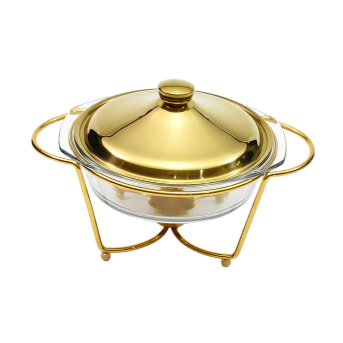 Crofta Chafing Dish for Buffet 2L Chafers for Catering for Chafing Dinners Catering Gold