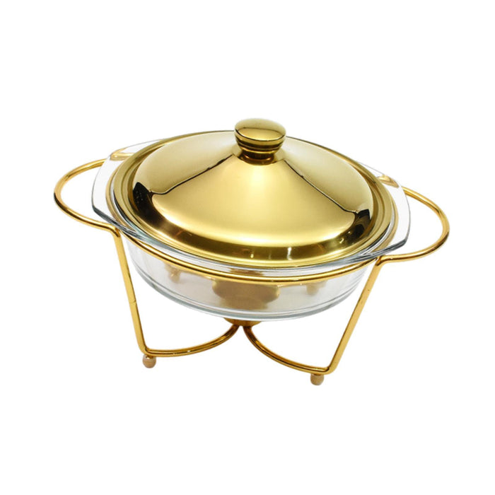 Crofta Chafing Dish for Buffet 2L Chafers for Catering for Chafing Dinners Catering Gold