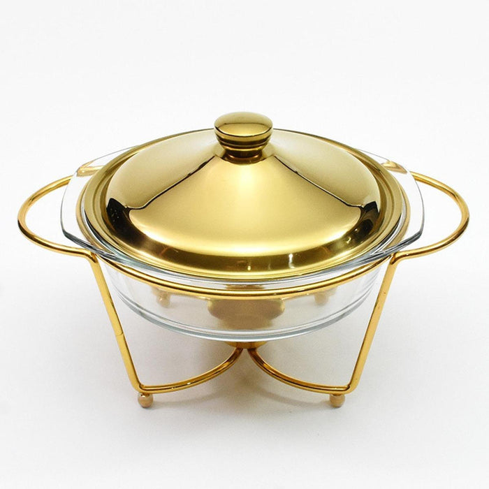 Crofta Chafing Dish for Buffet 2L Chafers for Catering for Chafing Dinners Catering Gold