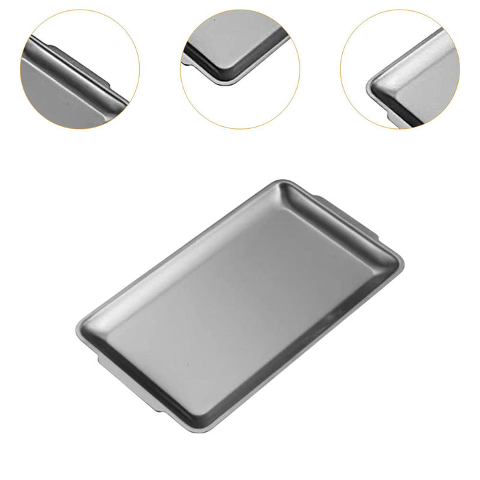 Crofta Stainless Steel Serving Platter Vanity Organizer Tray for BBQ Parties Buffet 32x16cm