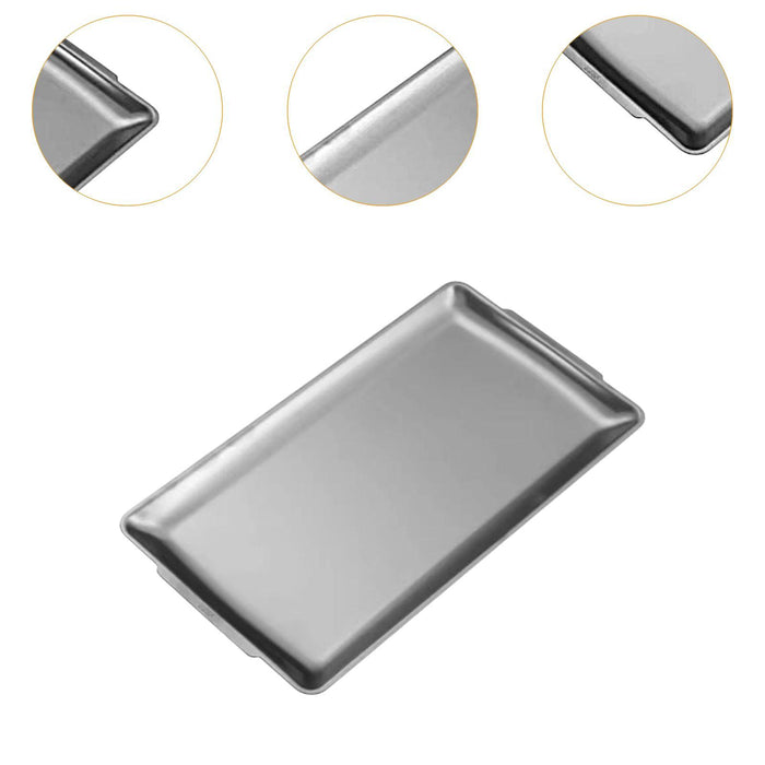 Crofta Stainless Steel Serving Platter Vanity Organizer Tray for BBQ Parties Buffet 36x20cm