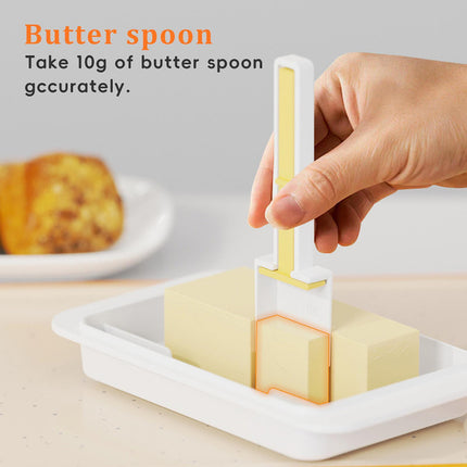 Crofta Butter Dish with Airtight Lid Storage for Refrigerator Cake Shop Dining Room white