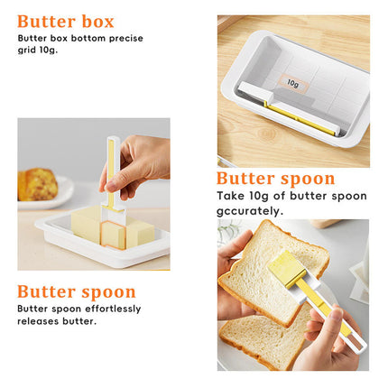 Crofta Butter Dish with Airtight Lid Storage for Refrigerator Cake Shop Dining Room white