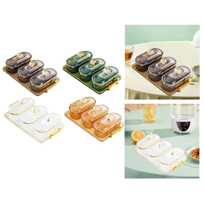 Crofta Dried Fruit Plate Snack Container Divided Serving Dishes for Wedding Cookies clear