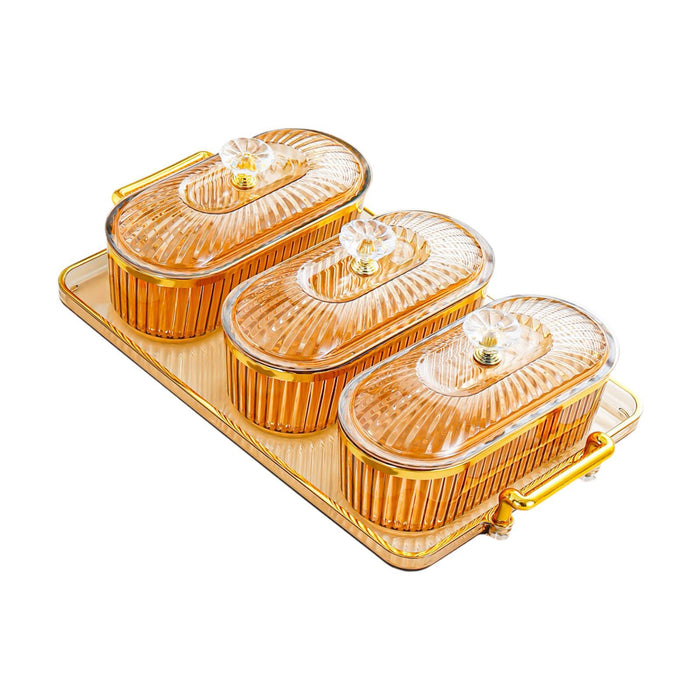 Crofta Dried Fruit Plate Snack Container Divided Serving Dishes for Wedding Cookies orange