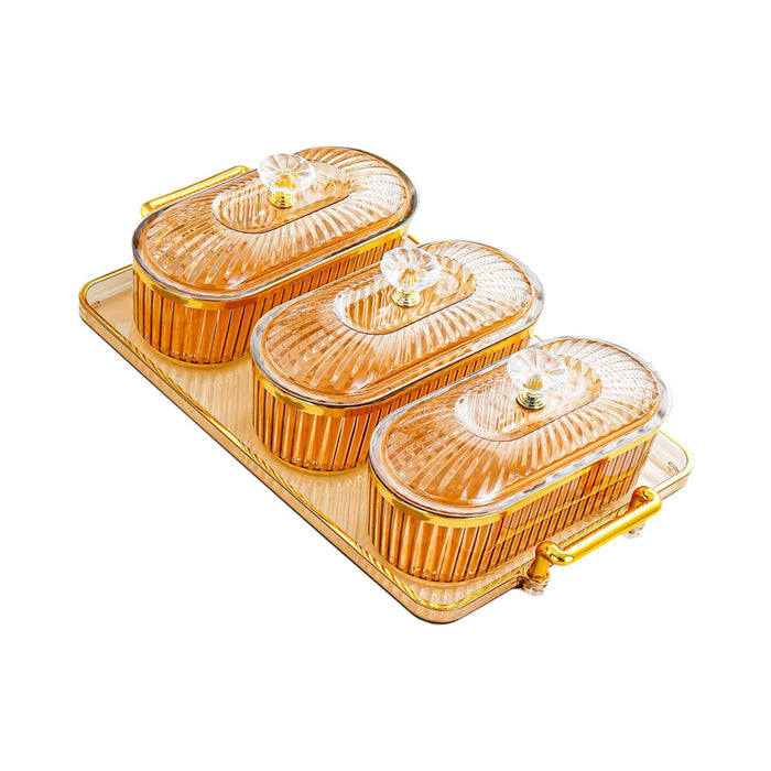 Crofta Dried Fruit Plate Snack Container Divided Serving Dishes for Wedding Cookies orange