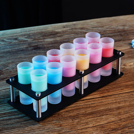 Crofta Shots Glass Stand Acrylic Snack Tray for Party Wedding Buffet Catering Events 32x5.5x12cm