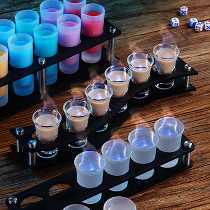 Crofta Shots Glass Cup Holder Acrylic Desktop Snack Tray for Buffet Parties Festival 33.5x6x5.5cm