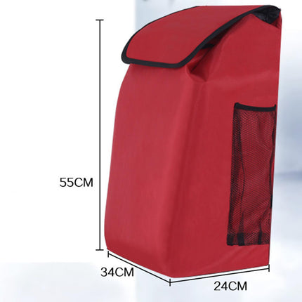 Crofta Shopping Cart Bag Large Capacity Portable Waterproof Trolley Replacement Bag red