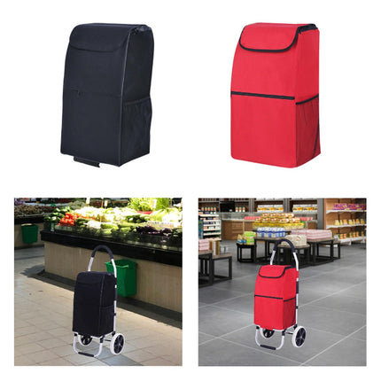 Crofta Shopping Cart Bag Large Capacity Fold up Hand Truck Accessories Oxford Cloth black