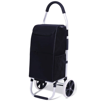 Crofta Shopping Cart Bag Large Capacity Fold up Hand Truck Accessories Oxford Cloth black