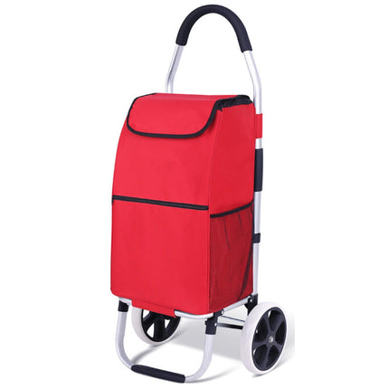 Crofta Shopping Cart Bag Large Capacity Fold up Hand Truck Accessories Oxford Cloth red