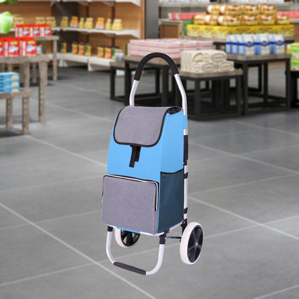 Crofta Shopping Cart Bag Portable with Front Pocket Trolley Accessories Storage Bag blue