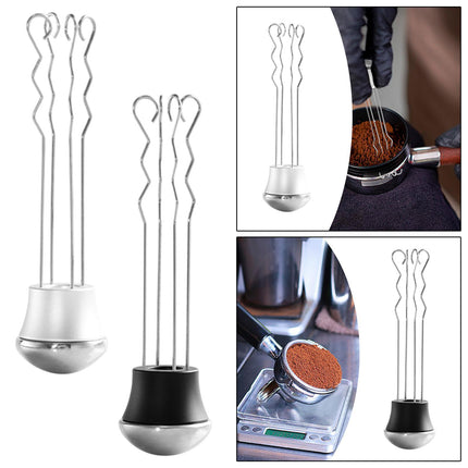 Crofta Coffee Stirrer Hand Tamper Coffee Tamper Leveler for Home Coffee Shop Office Argent