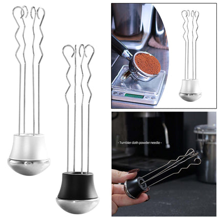 Crofta Coffee Stirrer Hand Tamper Coffee Tamper Leveler for Home Coffee Shop Office Argent