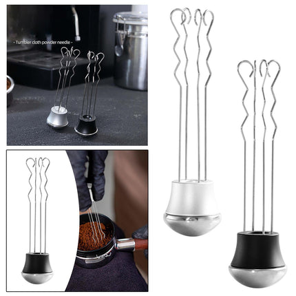 Crofta Coffee Stirrer Hand Tamper Coffee Tamper Leveler for Home Coffee Shop Office Argent