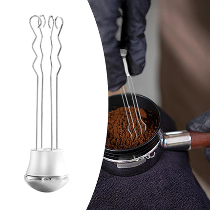 Crofta Coffee Stirrer Hand Tamper Coffee Tamper Leveler for Home Coffee Shop Office Argent