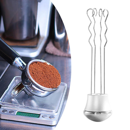 Crofta Coffee Stirrer Hand Tamper Coffee Tamper Leveler for Home Coffee Shop Office Argent